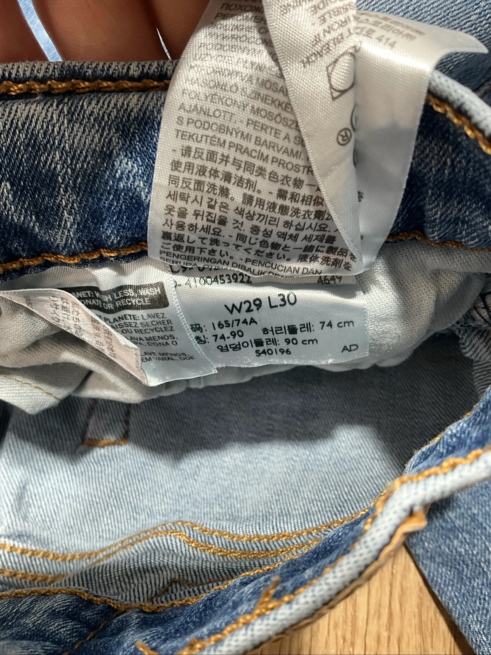 Levi's 513 Slim Straight W29 L30 Denim Vintage 99% Cotton Blue lvh 250 – photo 12